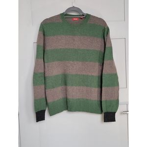IZOD Men's Wool Sweater -- Gray/ Green (Large)
